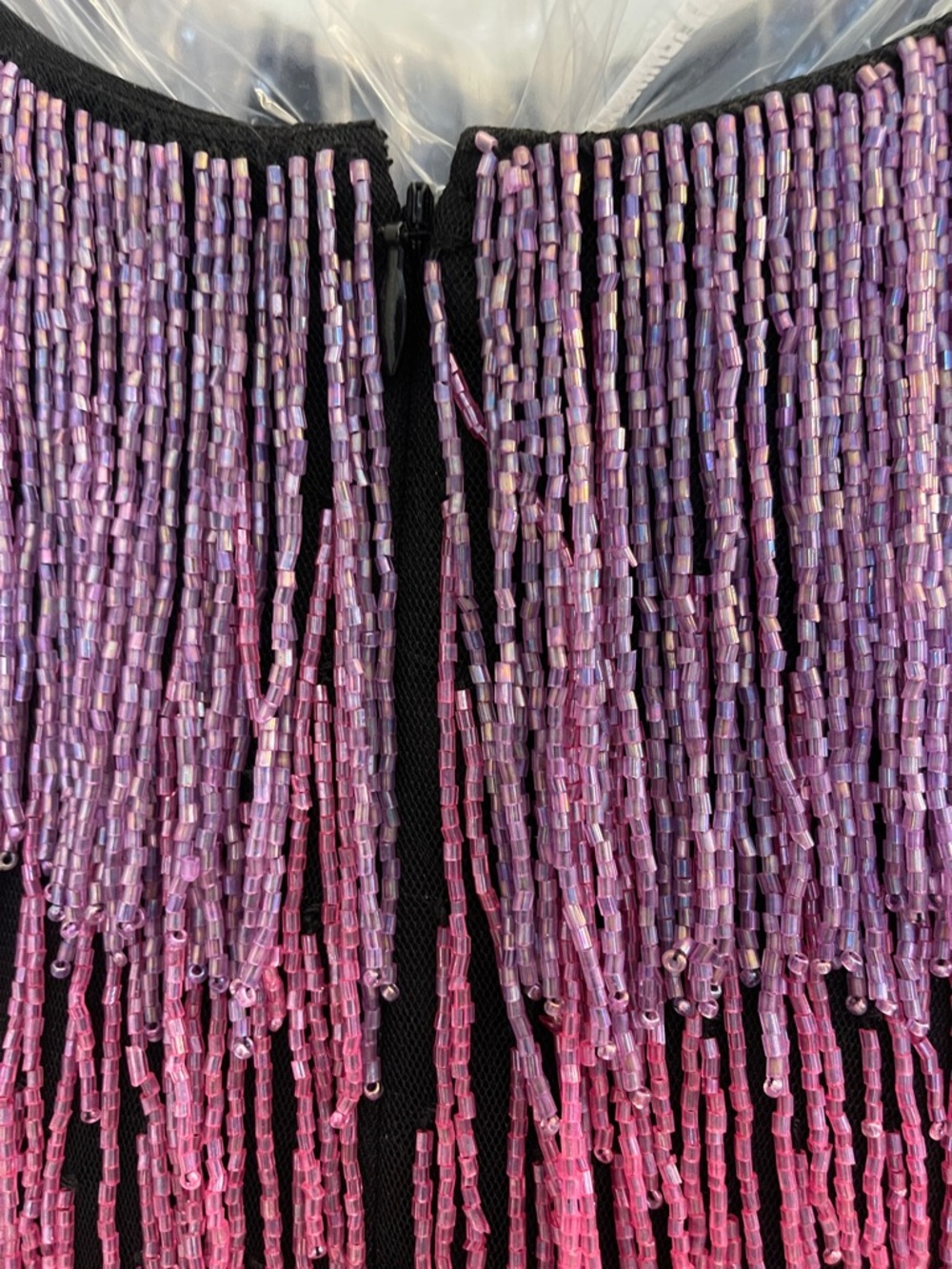 Ombre Fringe Mini Dress in Blue, Pink & Green - Picture 4 of 12